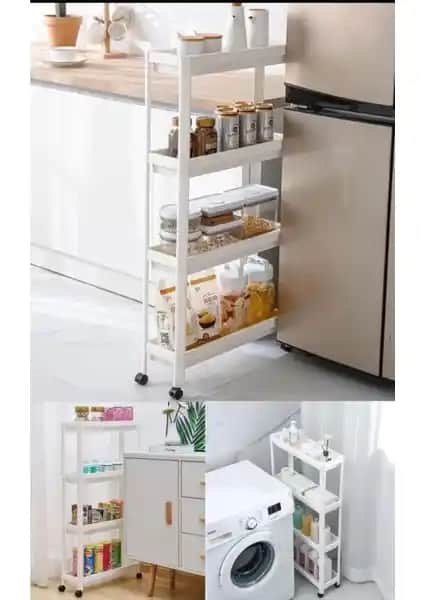 Sunplast Plastik 4 Katlı Beyaz Mutfak Rafı: Çok Amaçlı ve Kolay Montajlı Depolama Çözümü