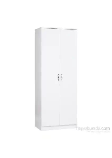 T Designo Modern 2 Kapaklı Beyaz Gardırop - Şık ve Fonksiyonel Depolama Ünitesi