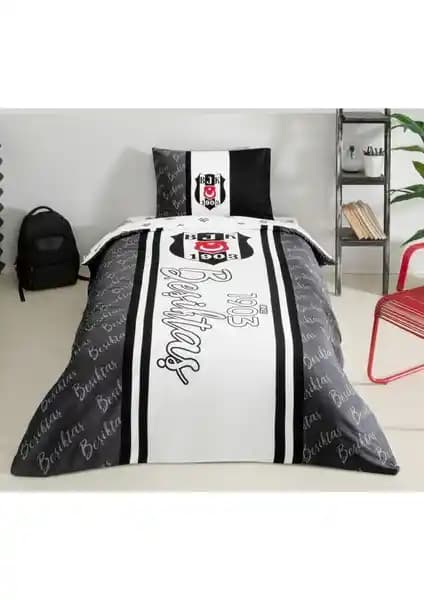 Taç Beşiktaş 1903 Glow Tek Kişilik Nevresim Takımı Modern ve Şık Tasarımıyla Odalarınıza Spor Ruhu Katıyor