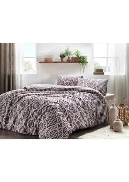 Taç Evana Mor Ranforce Çift Kişilik Nevresim Takımı Şık ve Dayanıklı Tasarım