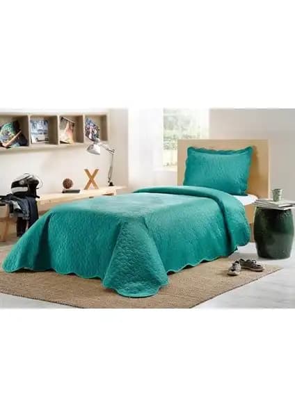 Taç Happy Days Cubix Yeşil Tek Kişilik Yatak Örtüsü Seti Estetik ve Dayanıklı Tasarım