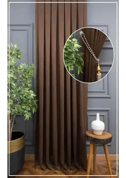 Taç Sütlü Kahve Tek Kanat Fon Perde: Estetik ve Fonksiyonellik Bir Arada