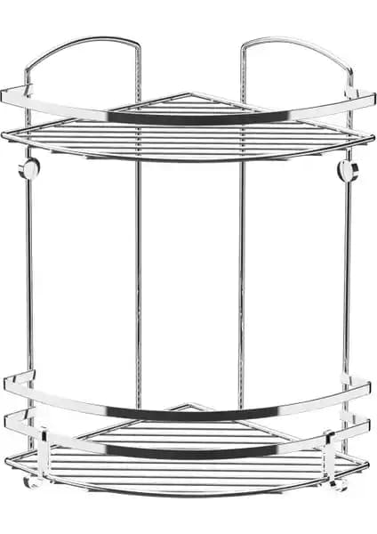 Tekno-tel 2 Katlı Krom Banyo Köşe Rafı Modern ve Dayanıklı Tasarım Özellikleri