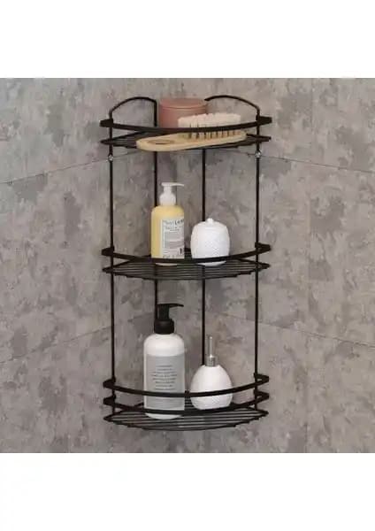 Tekno-tel 3 Katlı Banyo Duş Köşe Rafı Modern ve Dayanıklı Tasarım Özellikleri