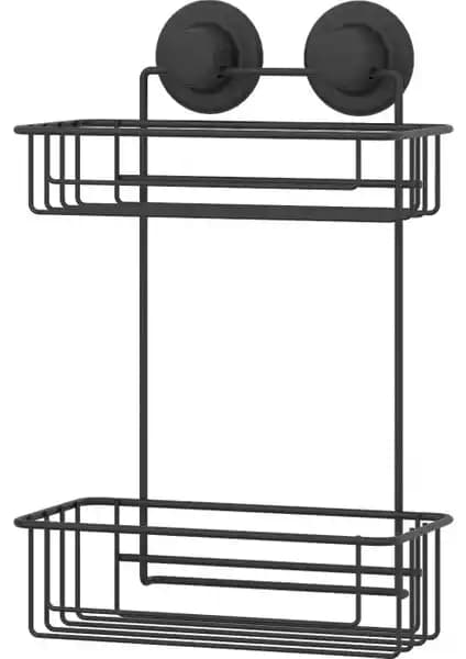 Tekno-tel Vakumlu 2 Katlı Banyo Rafı Modern, Dayanıklı ve Kolay Montajlı Tasarım