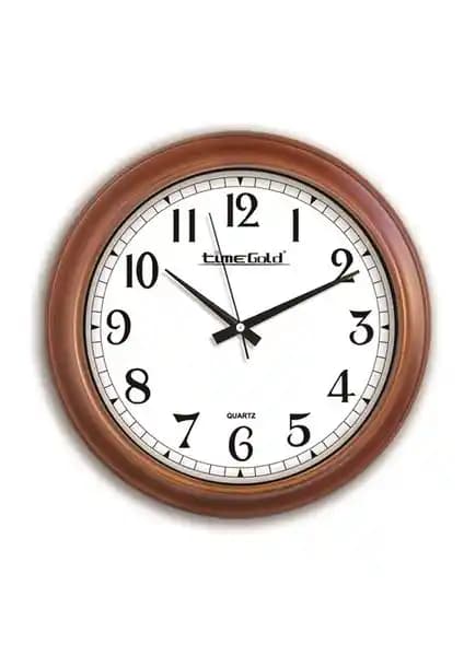 Time Gold Ahşap Görünümlü Duvar Saati Modern ve Şık Tasarımıyla Dekorasyonları Tamamlar
