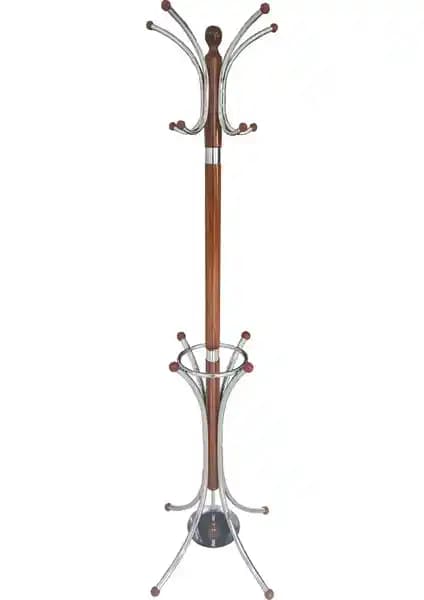 Tolunay Ayaklı Askılık Bambu Model Portmanto Ceviz Tonlarıyla Modern ve Dayanıklı Tasarım