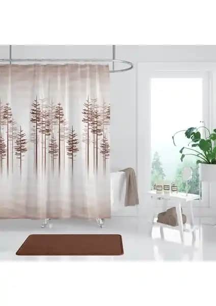 Tropik Home Ağaç Desen Banyo Perdesi: Estetik ve Fonksiyonellik Bir Arada