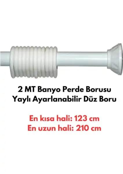 Tropik Home Banyo Duş Perde Borusu 120x210 cm Ayarlanabilir ve Kolay Montajlı