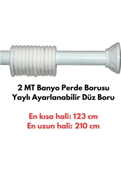 Tropik Home Banyo Duş Perde Borusu 120x210 cm Ayarlanabilir ve Kolay Montajlı