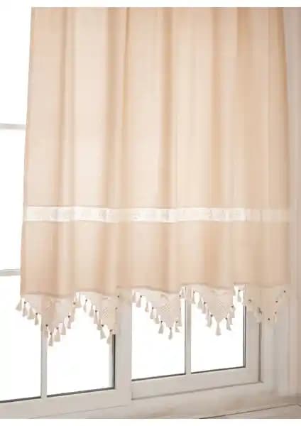 Tuncay Tekstil El Dantelli Düz Keten Güneşlik Perde - Doğal Pamuk ve Geleneksel İşçilikle Modern Tasarım