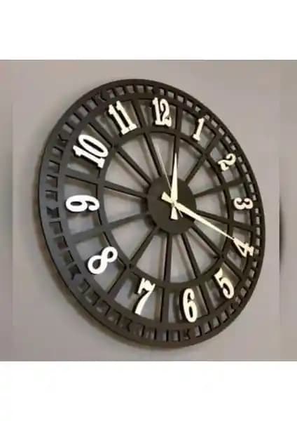 Ümra Lazer Ahşap Dekoratif Duvar Saati: Modern ve Şık Tasarım ile Ev Dekorasyonunu Zenginleştirir