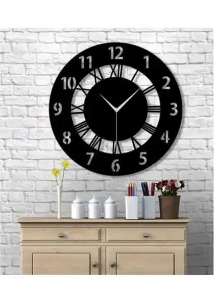 Ümra Lazer Dekoratif Roma ve Latin Rakamlı Duvar Saati - Modern ve Şık Tasarım