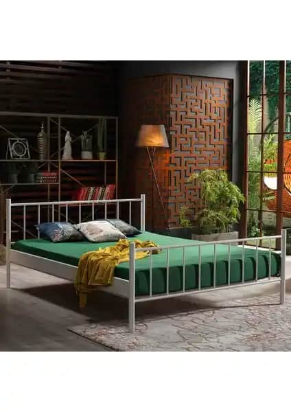 Unimet Falez Çift Kişilik Ferforje Metal Karyola Estetik ve Dayanıklı Tasarımıyla Modern Yatak Odası Dekoru
