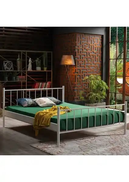 Unimet Falez Çift Kişilik Ferforje Metal Karyola Estetik ve Dayanıklı Tasarımıyla Modern Yatak Odası Dekoru