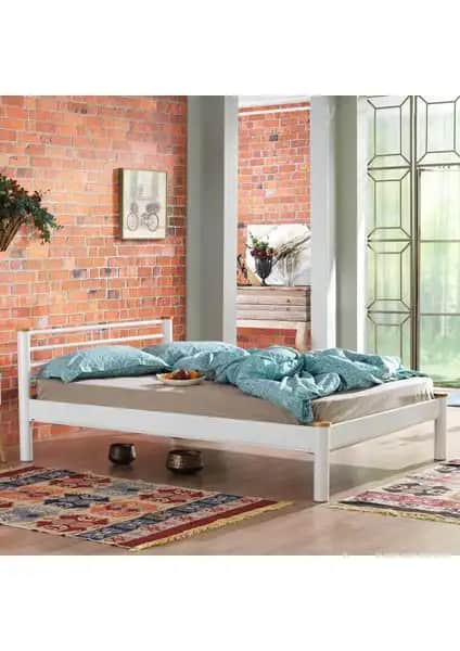 Unimet Kappis-S Çift Kişilik Ferforje Metal Yatak Odası Karyolası Beyaz Tasarımı