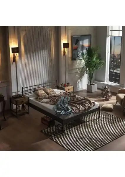 Unimet Manyas-S Ferforje Metal Çift Kişilik Yatak Modern Tasarım ve Dayanıklılık