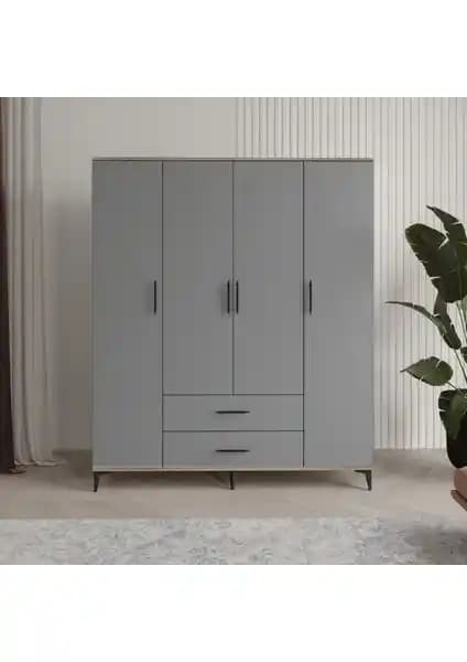 Urla 4 Kapaklı ve 2 Çekmeceli Gardrop: Dayanıklı ve Şık Depolama Çözümü