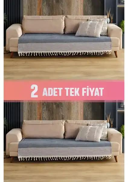 Vagonik Sofia Oturma Alanları İçin Sürdürülebilir ve Şık Koltuk Örtüsü Çift Paketi