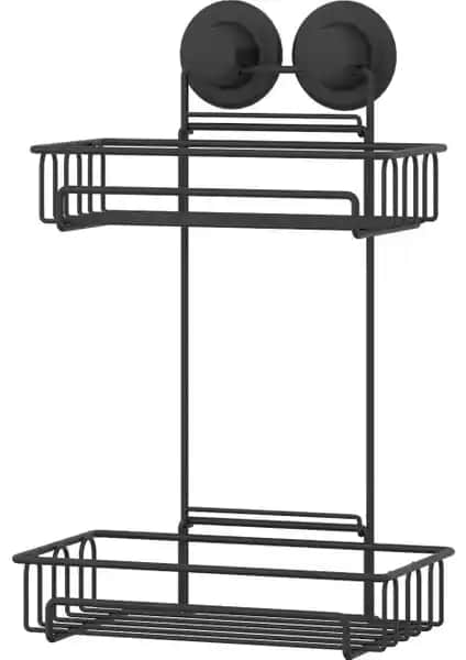 Vakumlu 2 Katlı Banyo Rafı Modern ve Pratik Depolama Çözümüdür