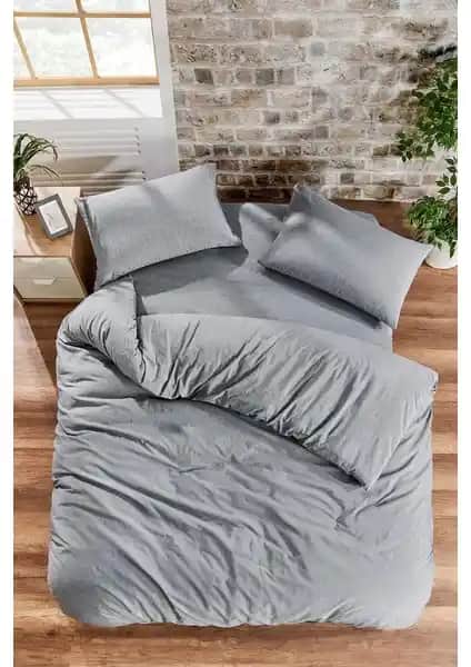 Valezium Antrasit Çift Kişilik Nevresim Takımı Modern ve Konforlu Tasarım