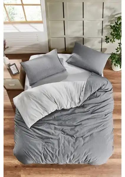 Valezium Antrasit Gri Tek Kişilik Nevresim Takımı Modern ve Şık Tasarım