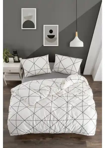 Valezium Mektup Desenli Tek Kişilik Nevresim Takımı Şıklık ve Konfor Sunar