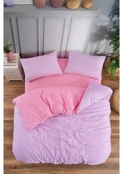 Valezium Pembe Lila Çift Kişilik Nevresim Takımı Yatak Odası Şıklığı ve Konforu