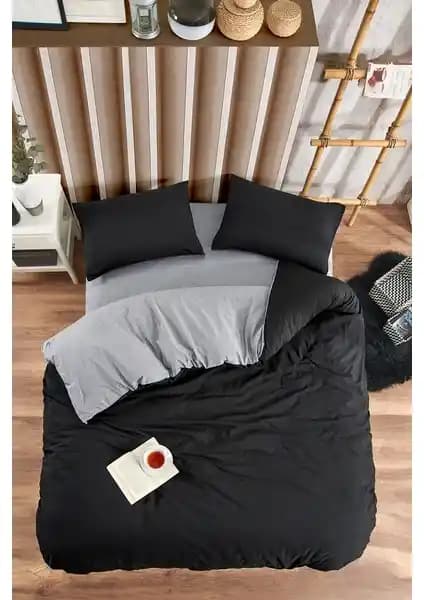 Valezium Siyah Antrasit Tek Kişilik Nevresim Takımı Modern ve Şık Tasarımıyla Konfor Sağlar