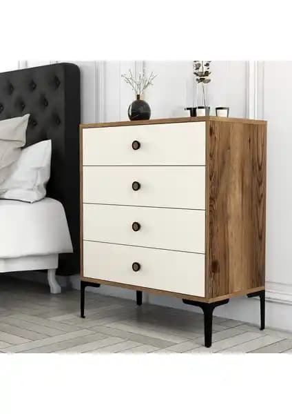 Variant Lizbon 4 Çekmece Şifonyer Modern ve İşlevsel Tasarımıyla Dekorasyonunuza Şıklık Katar