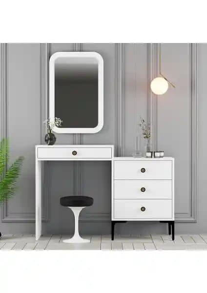 Variant Lizbon Makyaj Masası Beyaz Modern Tasarım ve Fonksiyonellik Sunar