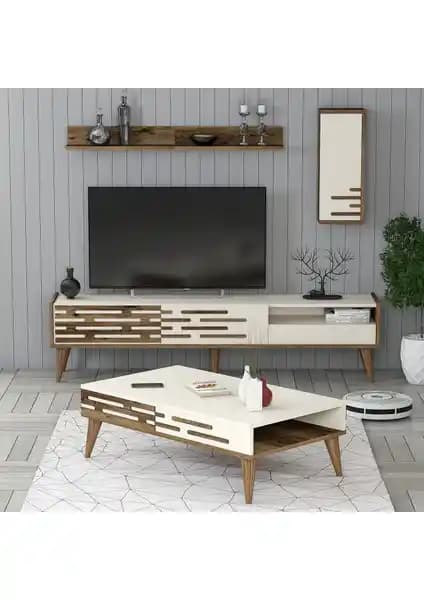 Variant Mobilya Valensiya TV Ünitesi ve Orta Sehpa Takımı modern tasarım ve fonksiyonellik ile şık yaşam alanları yaratır