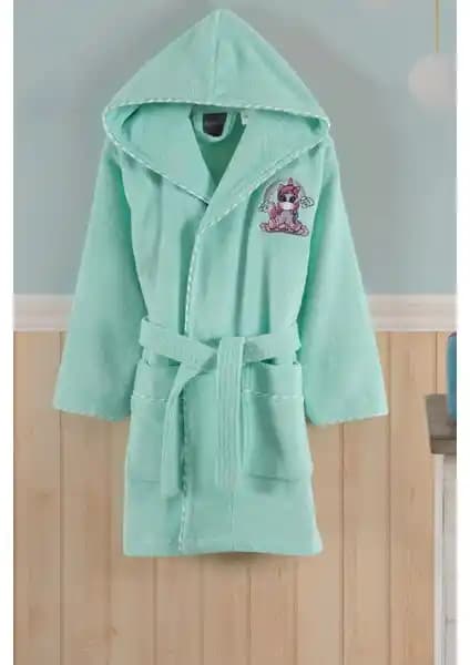 Varol Bambu Nakışlı Çocuk Bornozu Unikorn Tasarımı Yüksek Emicilik ve Konfor Sağlar