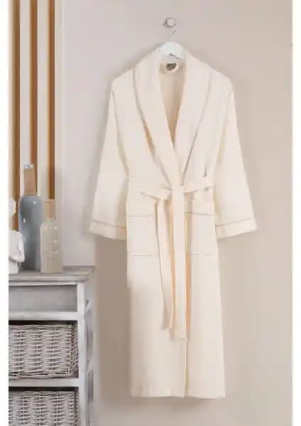 Varol Dama Serisi Şal Yaka Pike Bornoz Sabahlık - Yüksek Kaliteli Pamuklu Ev Giyim