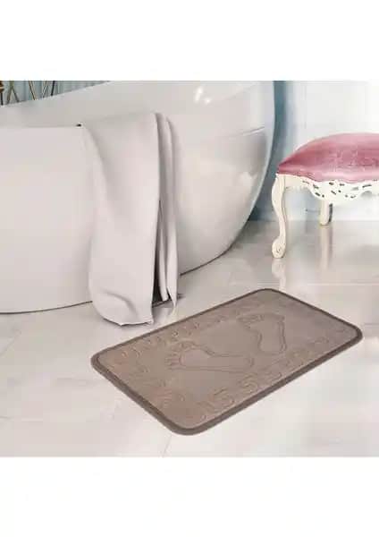 Veldena 3’lü Takım Ayakizi Desen Banyo Paspası Şıklık ve Konfor Sunan Dayanıklı Tasarım
