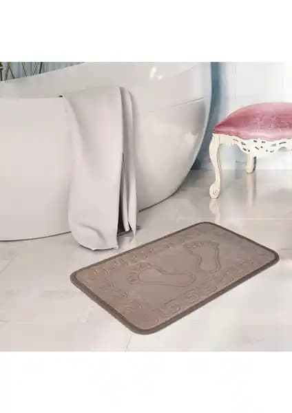 Veldena 3’lü Takım Ayakizi Desen Banyo Paspası Şıklık ve Konfor Sunan Dayanıklı Tasarım