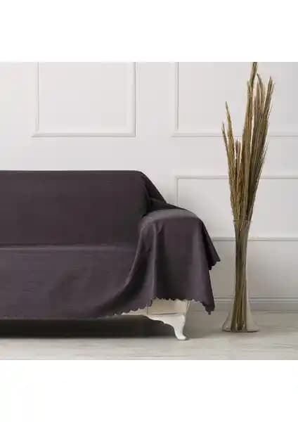 Velerde Home Çift Taraflı Kül Battal Boy Kollarını Kapatan Çekyat ve Koltuk Örtüsü