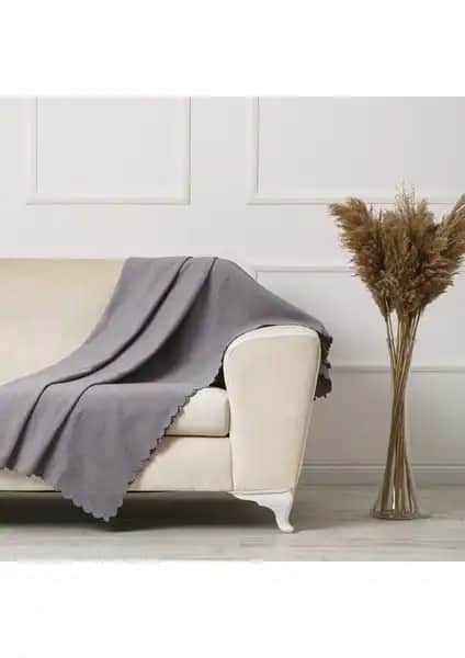 Velerde Home Kaymaz Çift Taraflı Şönil Koltuk Örtüsü Antrasit Renk Modern Tasarım