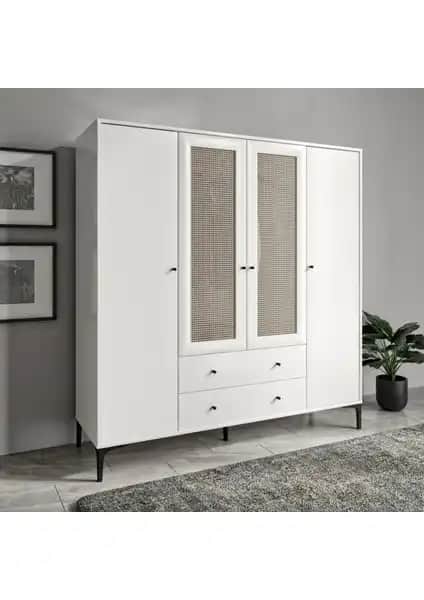Venatto Trio Hasırlı XL Dolap: Modern ve Dayanıklı MDF Depolama Çözümü