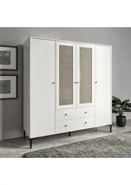 Venatto Trio Hasırlı XL Dolap: Modern ve Dayanıklı MDF Depolama Çözümü