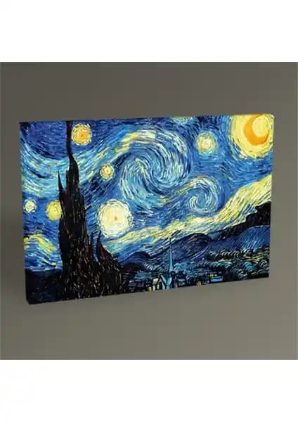 Vincent Van Gogh Yıldızlı Gece Tablosu 30x20cm Kanvas Baskı Modern Dekorasyon