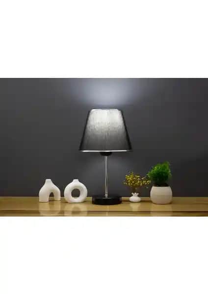 Vivido Siyah Krom Safir Abajur Modern ve Şık Dekoratif Aydınlatma Çözümü