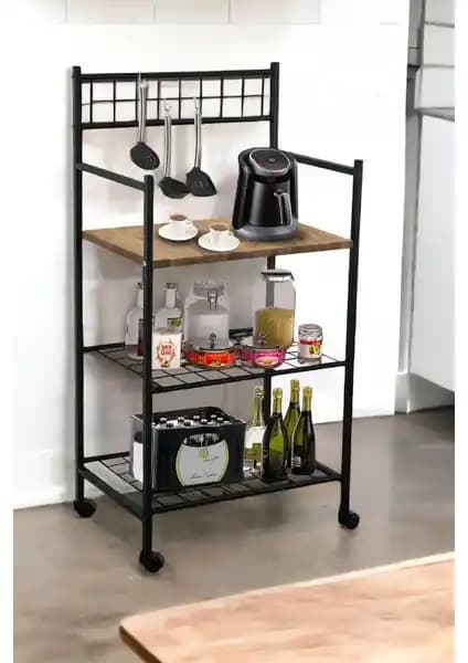 Weblonya Tekerlekli Bango Mutfak Rafı Çok Amaçlı Dayanıklı ve Modern Tasarım