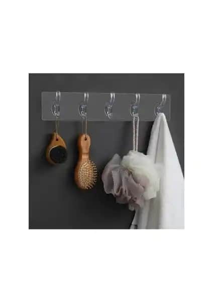 Yakut Silikon Askılık 5'li Modern ve Pratik Duvar Düzenleyicisi