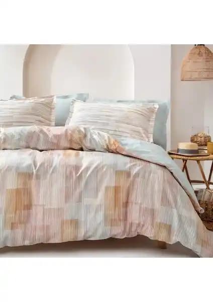 Yataş Bedding Dales Tek Kişilik Ranforce Nevresim Takımı Pastel Adaçayı Rengi ve Modern Tasarım