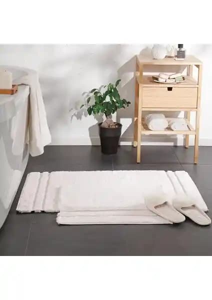 Yataş Bedding Felicia Banyo Paspası Seti Ekru Renkli Şık ve Dayanıklı Tasarım