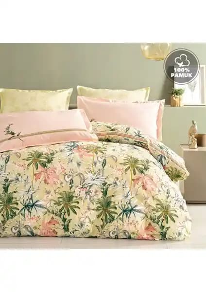 Yataş Bedding Freya Çift Kişilik Ranforce Nevresim Takımı Adaçayı Renkli ve Şık Tasarım