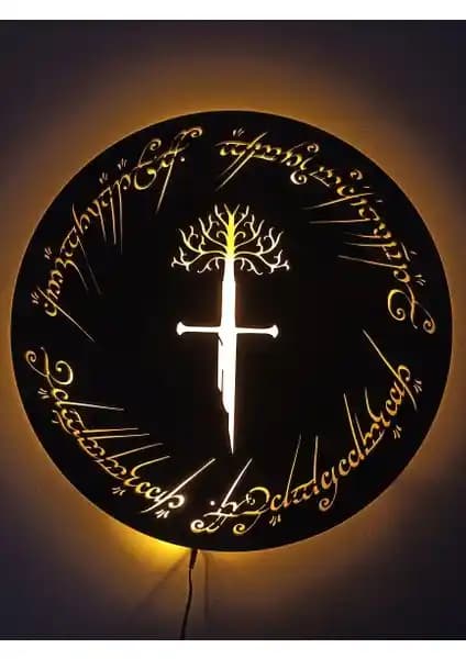 Yüzüklerin Efendisi Narsil LED Işıklı Duvar Tablosu Modern Dekorasyon İçin Uygun