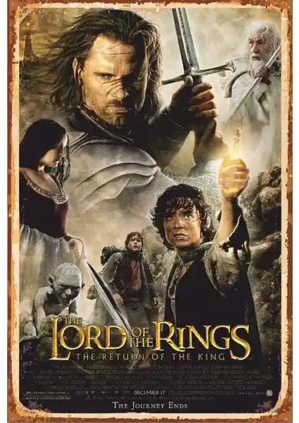 Yüzüklerin Efendisi Retro Vintage Poster Dekoratif Duvar Süsü 20x30 cm