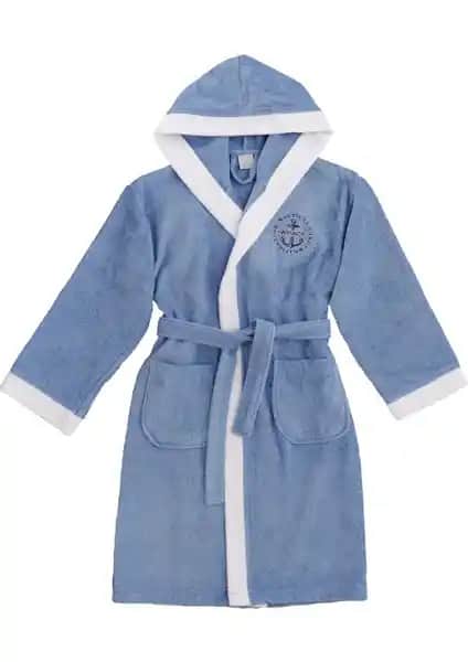 Z&R Home Bambu 13-14 Yaş Çocuk Bornozu Sailor Mavi Konfor ve Şıklık Sunar